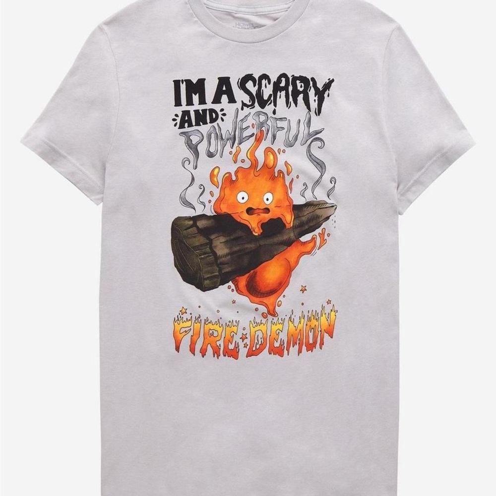 Howls moving castle studio ghibli calcifer tshirt